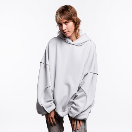 "BLANK" HOODIE COLD GRAY