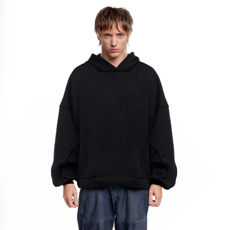 "BLANK" HOODIE DEEP BLACK