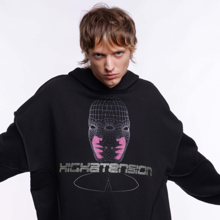 "HI-HEAD" HOODIE DEEP BLACK