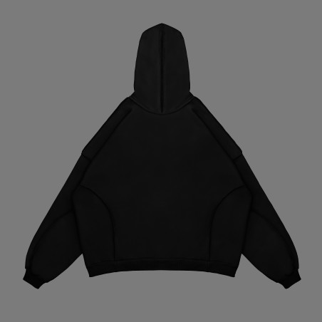 "BLANK" HOODIE DEEP BLACK