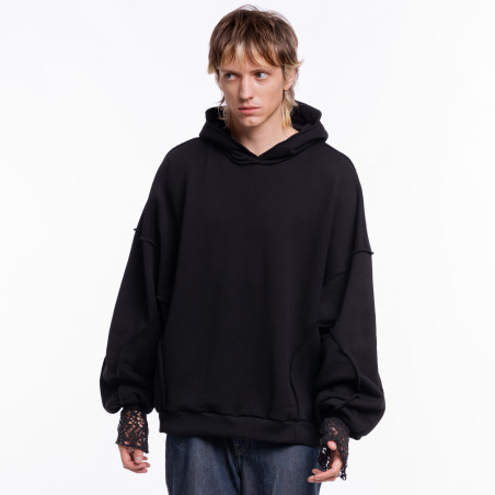 "BLANK" HOODIE DEEP BLACK