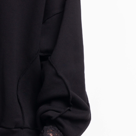 "BLANK" HOODIE DEEP BLACK