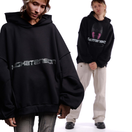"CRYSTAL" HOODIE DEEP BLACK