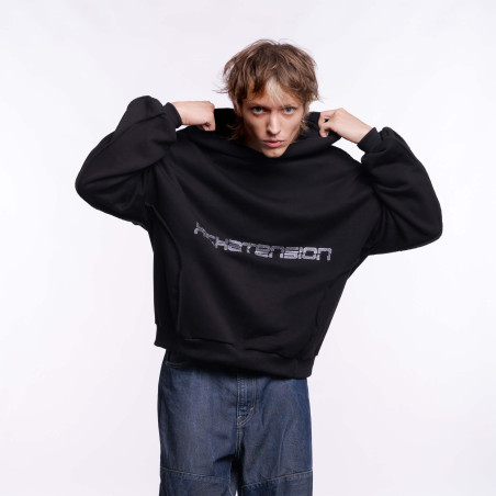 "CRYSTAL" HOODIE DEEP BLACK