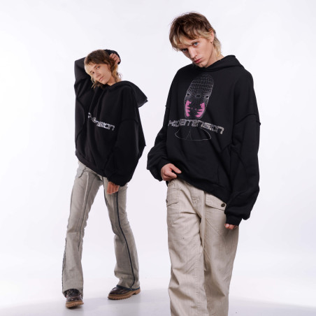 "HI-HEAD" HOODIE DEEP BLACK