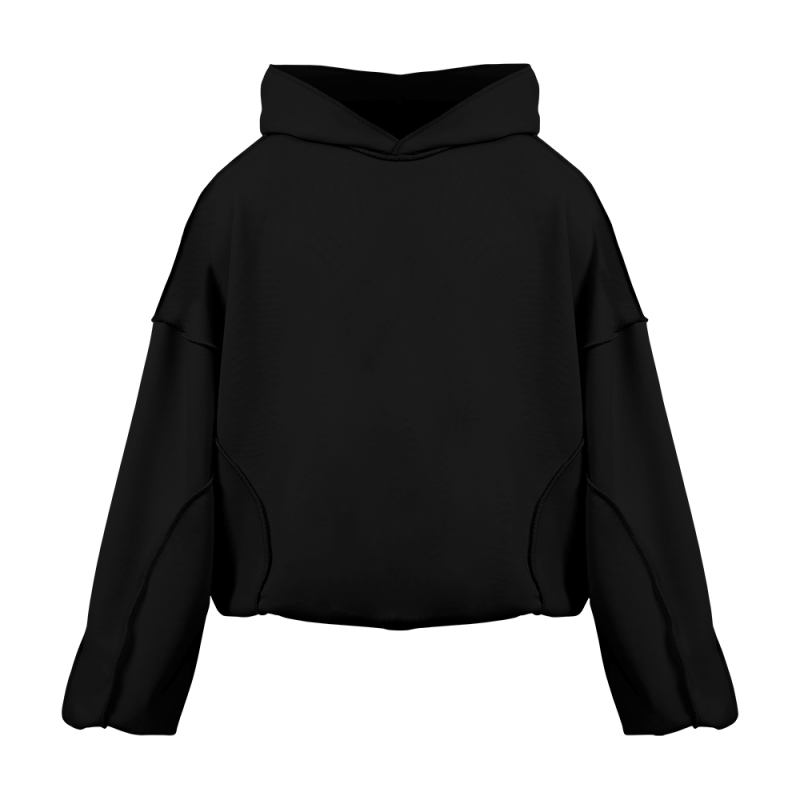 "BLANK" HOODIE DEEP BLACK