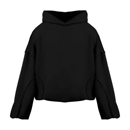 "BLANK" HOODIE DEEP BLACK